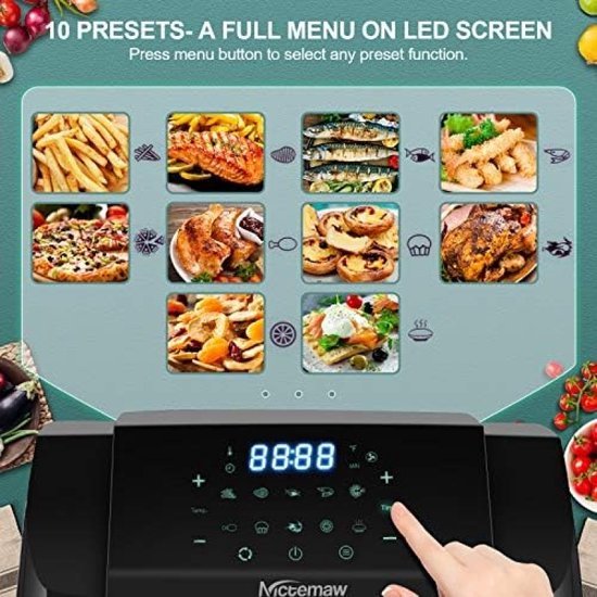 Inventum GF1200HLD - Airfryer oven - Hetelucht friteuse - 12 liter - 8 programma's - 5 accessoires - 80 tot 200°C - 1500 watt - Zwart/RVS