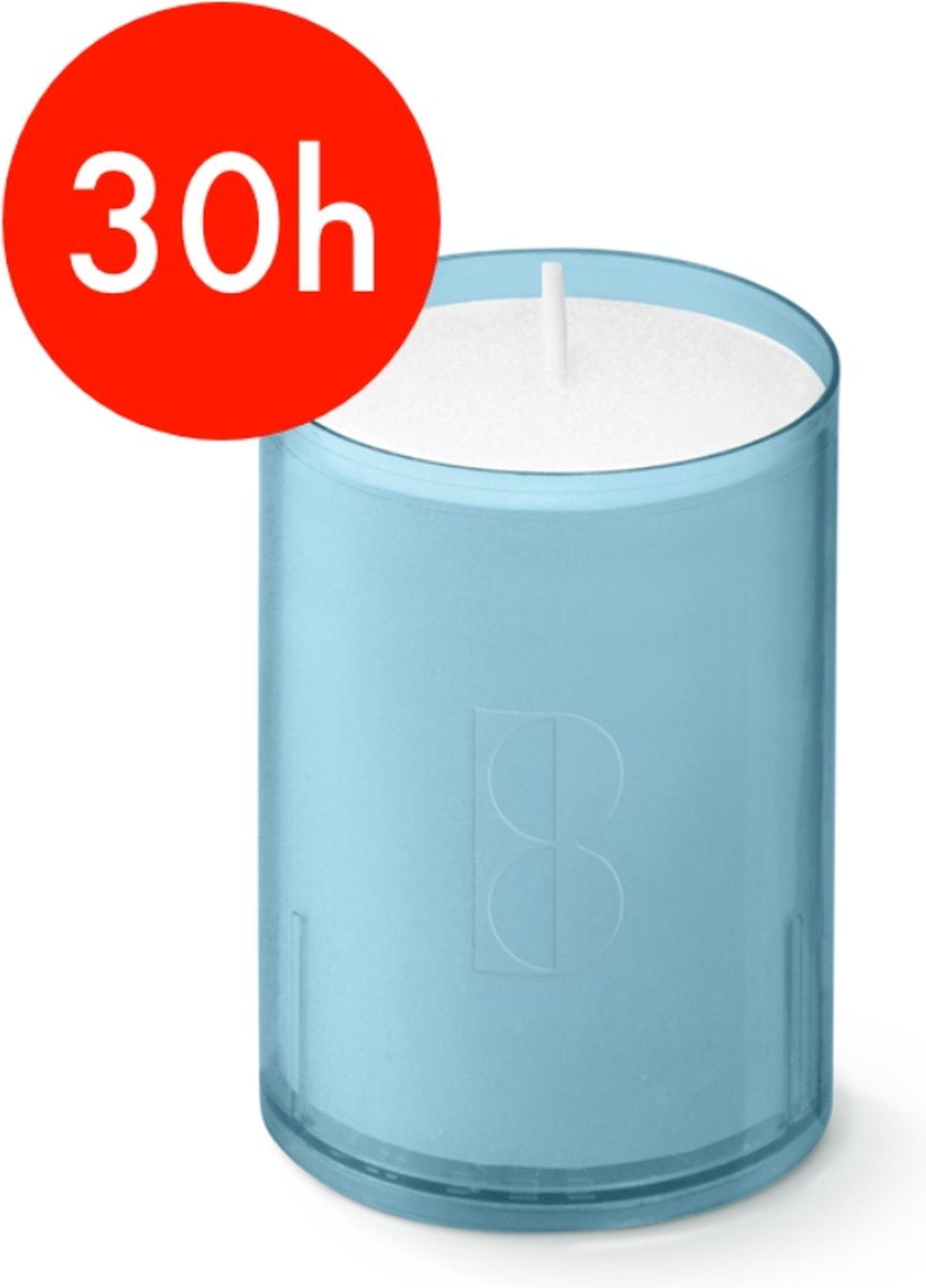 Bolsius Horeca Relight - Navulling - 64/52 - 80 stuks per verpakking - Aqua Wit, blauw