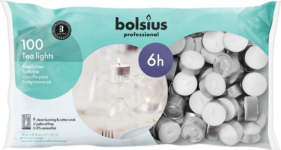 Bolsius Professional - Waxinelichten - 100 stuks per verpakking - Zak