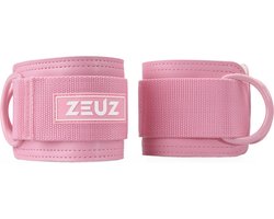 ZEUZ 2 Stuks Enkelband Fitness – Ankle Cuff Strap – Kabelmachine – Sport Beenband Straps voor Fitness – Roze