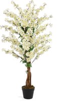 Bloesemboom | kunst bloesemboom - Kersen bloesem boompje - Zijde kunstplant - Wit - 120cm