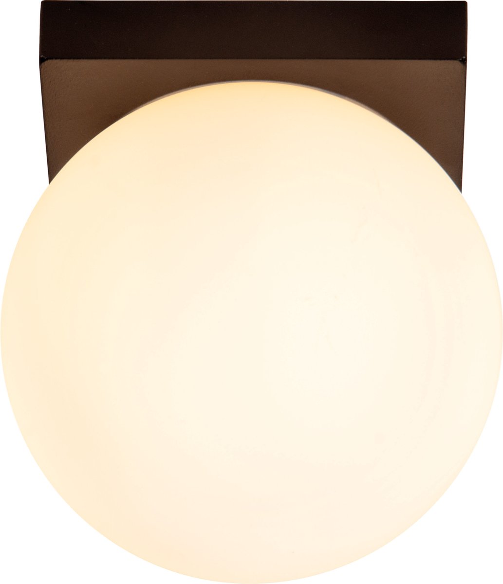 Lucide TASSA - Plafonnière (Plafondlamp) Badkamer - Ø 13,5 cm - LED Dim to warm - 1x12W 1800K/3000K - IP40 - Zwart