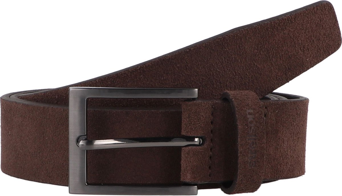 strellson riem Leather Belt 3,5 W105 Dark Brown donkerbruin