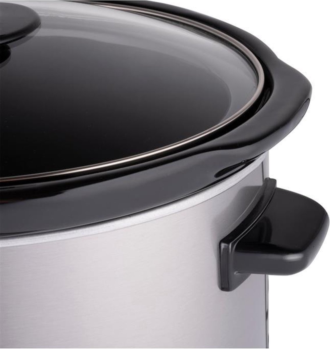 Afbeelding 2 van alpina Slowcooker 3.5L - Crockpot Slow Cooker met Warmhoudfunctie - Multicooker met Keramische Binnenpan en Glazen Deksel - 240W - RVS