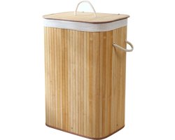 CALICOSY - Rechthoekige bamboe wasmand 70L - H60 cm