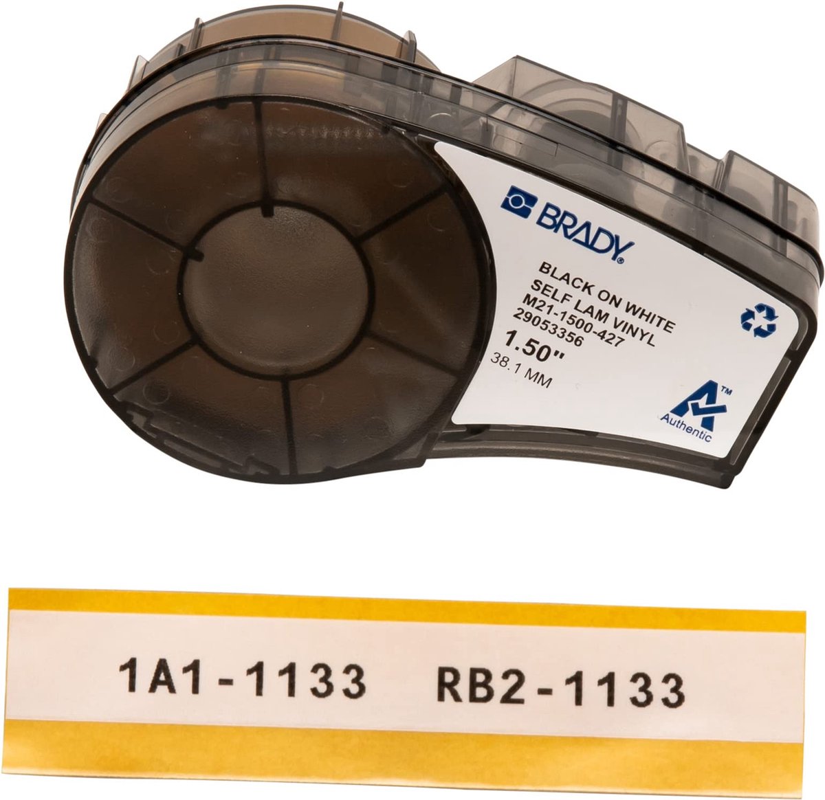 Brady M21-1500-427, Doorschijnend, Wit, Zelfklevend printerlabel, Vinyl, Thermo transfer, Acryl, Permanent