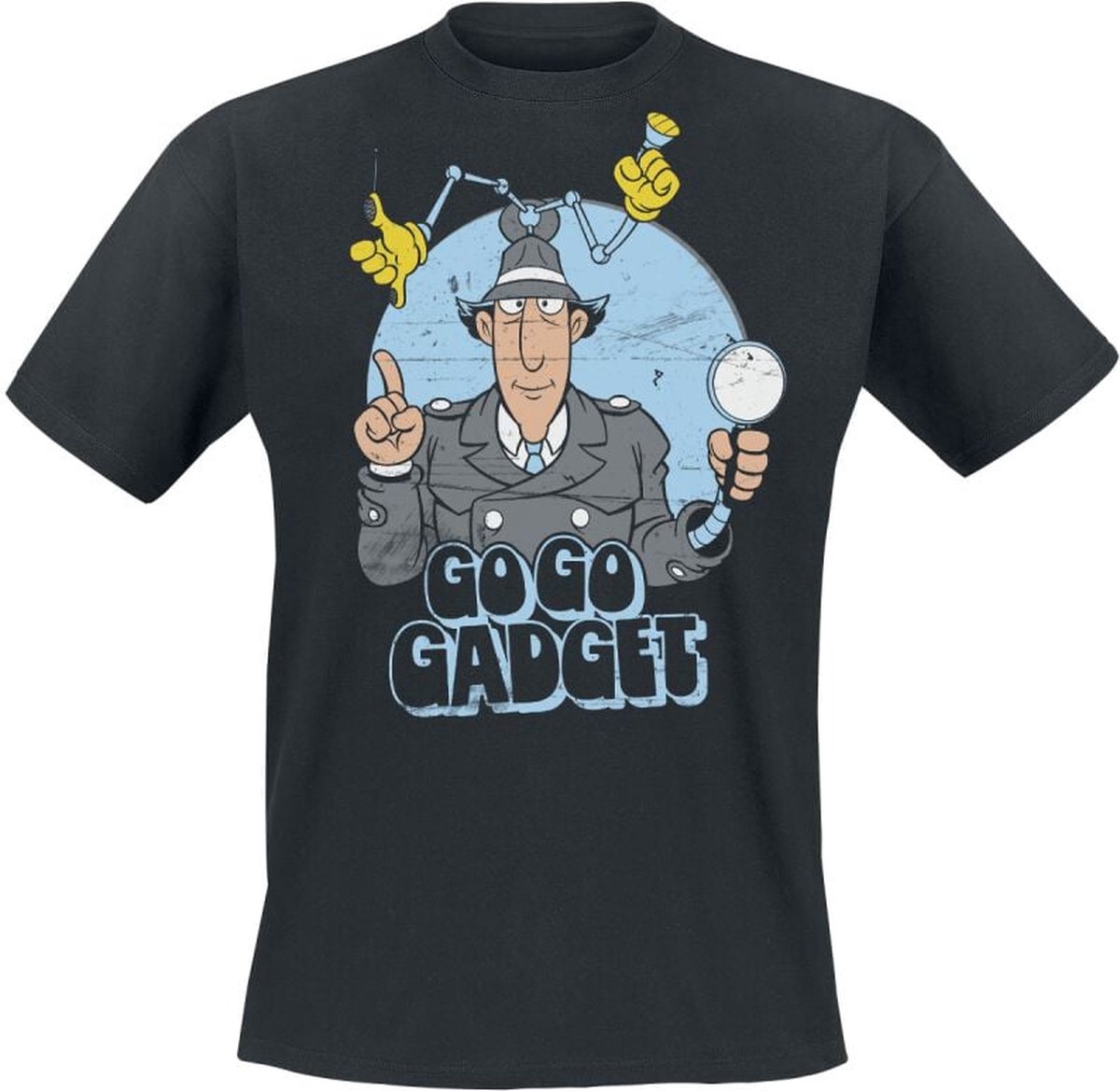 Inspector Gadget Go Go Gadget T-shirt zwart M - Katoen - Fan merch, Film, TV-series