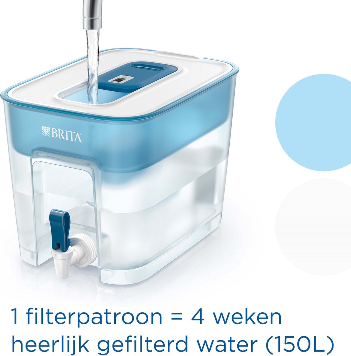 BRITA - Waterfilterkan - Flow Cool - inclusief 1 MAXTRA PRO ALL-IN-1 Waterfilterpatroon - Blauw - 82L