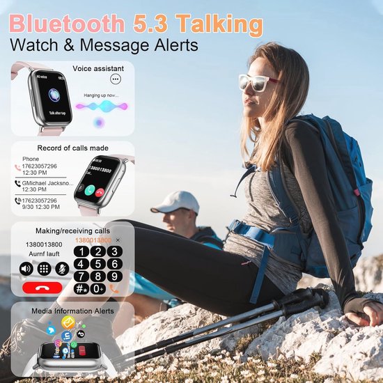 Iaret Smartwatch voor dames, 4 armbanden, 1,83 inch smartwatch