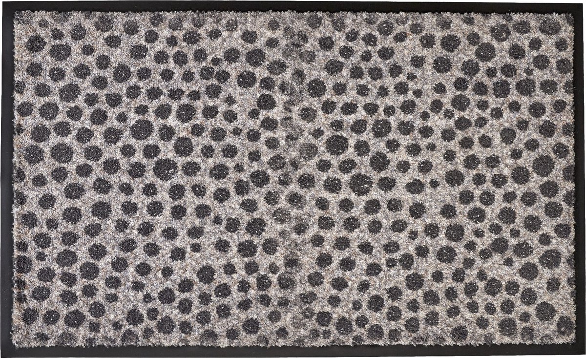 MD-Entree MD Entree - Deurmat - Schoonloopmat - Soft&Design - 55 x 90 cm - Dots Natural - Vloerkleed - Met antislip - Machine wasbaar - Vocht absorberend - Hoge dichtheid 600gr/m2 Grijs