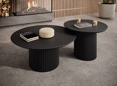 Meubella - Salontafel Mixx - Mat zwart - Set van 2