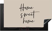 KitchenYeah® Inductie beschermer 90x52 cm - Beige - Quote - Home Sweet Home - Kookplaataccessoires - Afdekplaat voor kookplaat - Inductiebeschermer - Inductiemat - Inductieplaat mat - Keuken decoratie