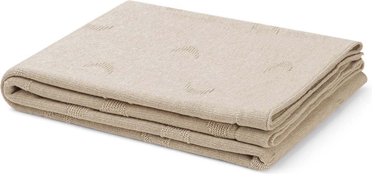 Yumeko babydeken katoen moon oat melange 75x100