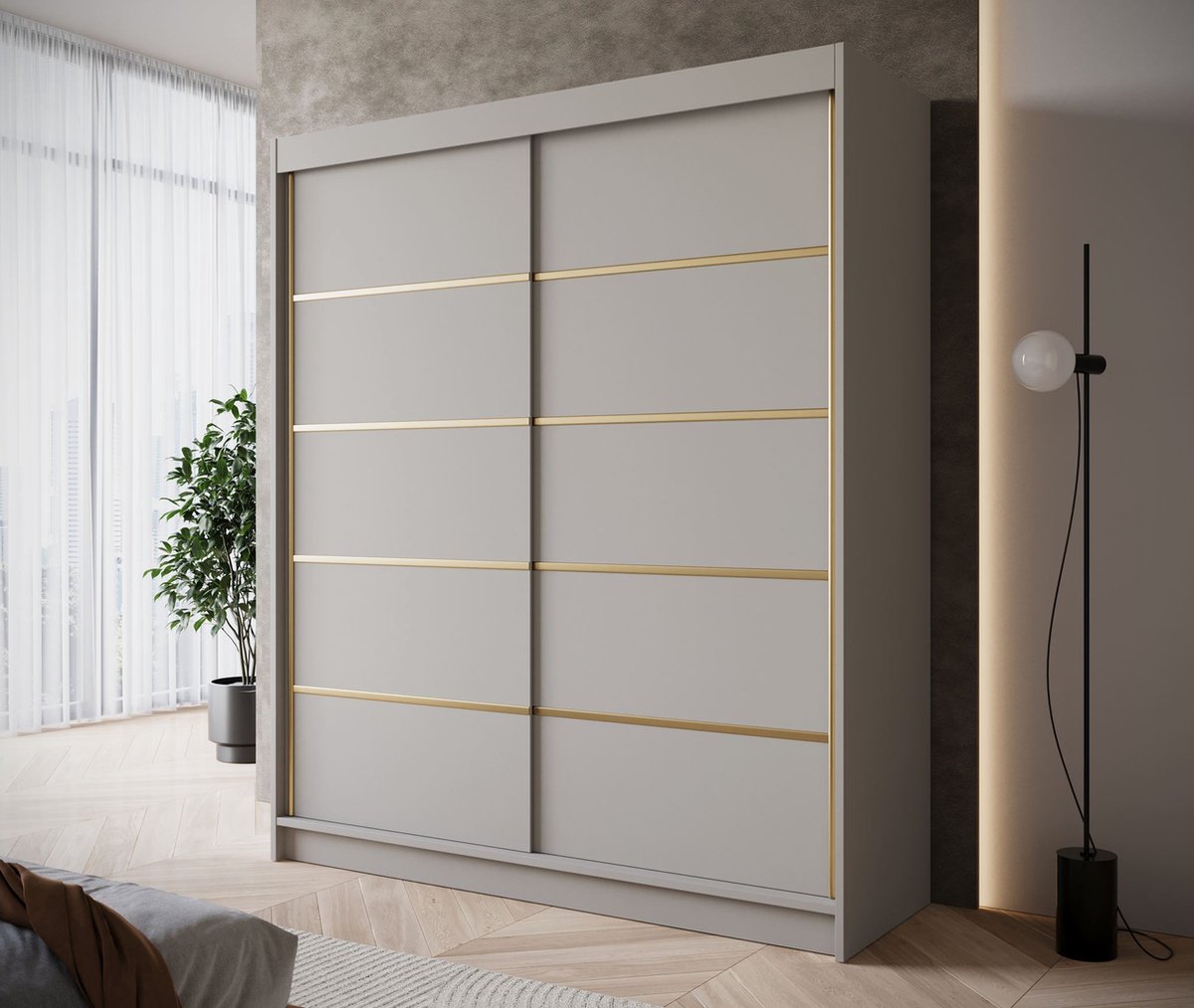 Meubella - Kledingkast Eagle - Beige - 180 cm