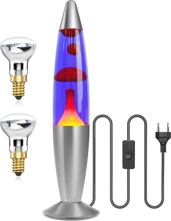 Lavalamp Zilver Rood 40cm kopen bij