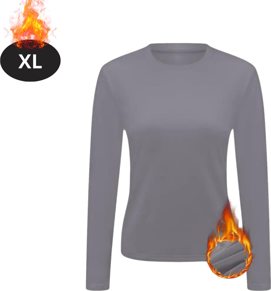 Bovista Thermokleding Dames – Thermoshirt – Polyester – Winter – Lange Mouwen – Lood – XL Bovista Thermokleding Dames – Thermoshirt – Polyester – Winter – Lange Mouwen – Lood – XL