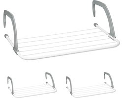 Hangend droogrek set van 3 - compact en verstelbaar voor balkon en verwarming