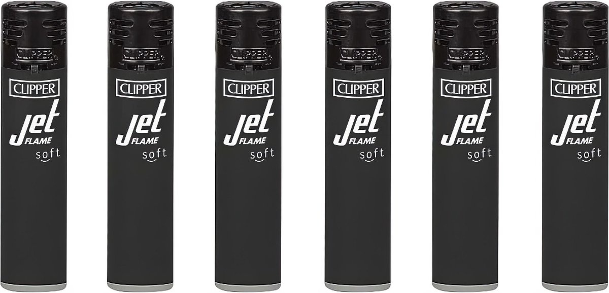 Goedkoopste Clipper Jet Flame Soft Touch - Zwart - 6 stuks