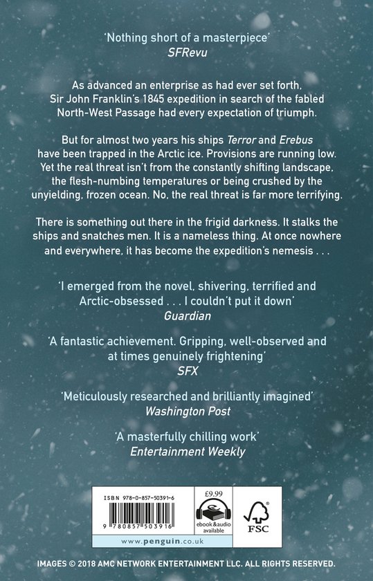 Achterkant van het boek 'The Terror' door Dan Simmons met recensies en productinformatie.