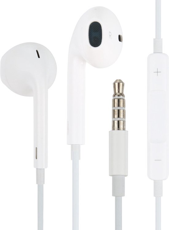 Provium - Écouteurs avec fil - Connexion AUX Jack 3,5 mm - Écouteurs intra Ear avec fil et microphone - Casque - blanc