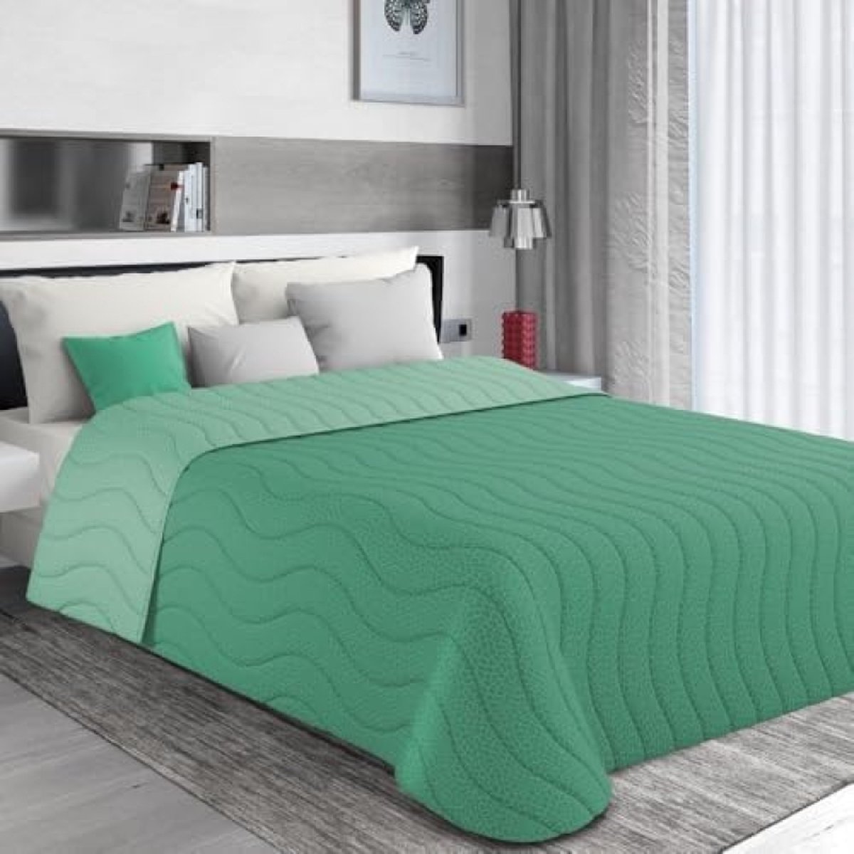 Sprei 245x265 Ideaal voor Tussenseizoen 100% Extra Zachte Microvezel Dubbelzijdig Thema Dubbele Kleuring Made in Italy