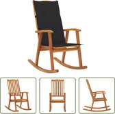 vidaXL Houten Stoel - Schommelstoel - Schommelstoel met kussens massief acaciahout - Lounge Stoel - Tuinset - Buitenschommelstoel