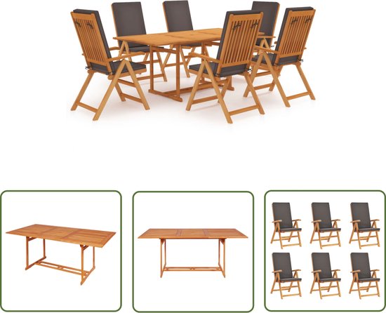 Tuinmeubelset, voor 6 - 7 personen, zitgroep, tuinloungeset met tafels en kussens, outdoor hoekbankset van verzinkt ijzer, rotan leuning, meubels weerbestendig, voor tuin, balkon, terras, grijs