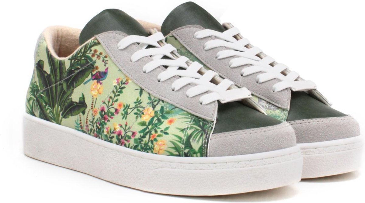 GOBY Groene Bloemen Sneakers Schoenen Hoge kwaliteit Handmade