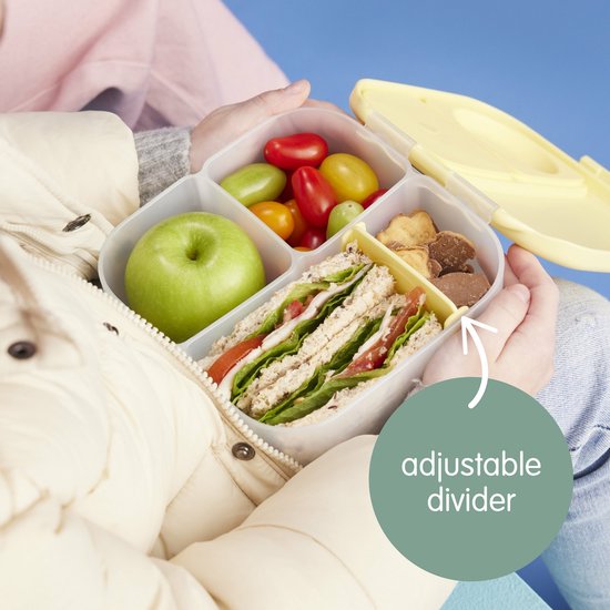 b.box Mini boîte à lunch | Boîte Bento à 3 compartiments (dont 2 étanches) | Idéal pour les tout-petits, déjeuners et Snacks pour les Enfants | Pour un fruit Heel | Sans BPA