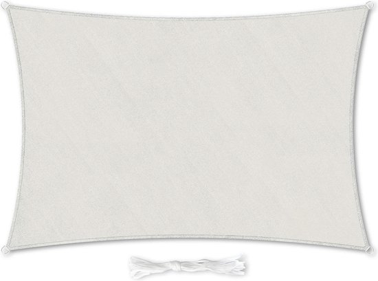 en.casa] Schaduwdoek Lerma zonnedoek vierkant schaduwzeil UV-bescherming lichtgrijs 300x300 cm polyester