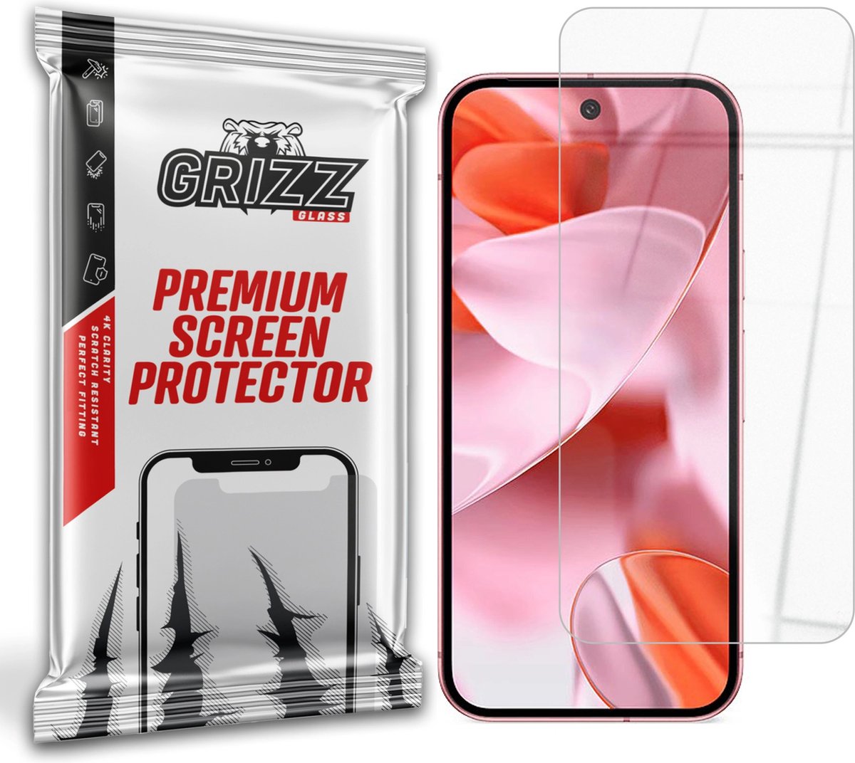 GrizzGlass HybridGlass Screenprotector voor Google Pixel 9 - Transparant
