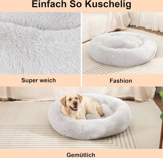 Gutekissen Hondenbed Lucky, Pluizig Hondenkussen Voor Kleine En Grote Honden Wasbaar Huisdierbed Met Vulling Van Polyurethaanschuim Afneembare Overtrek Donkergrijs M 80 X 65 Cm 2888660575