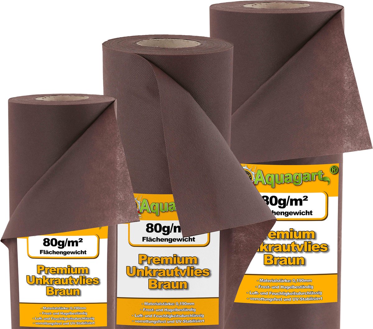 152 m² tuinvlies onkruidbestrijdingsdoek mulchvlies 80 g 1,6 m breed bruin