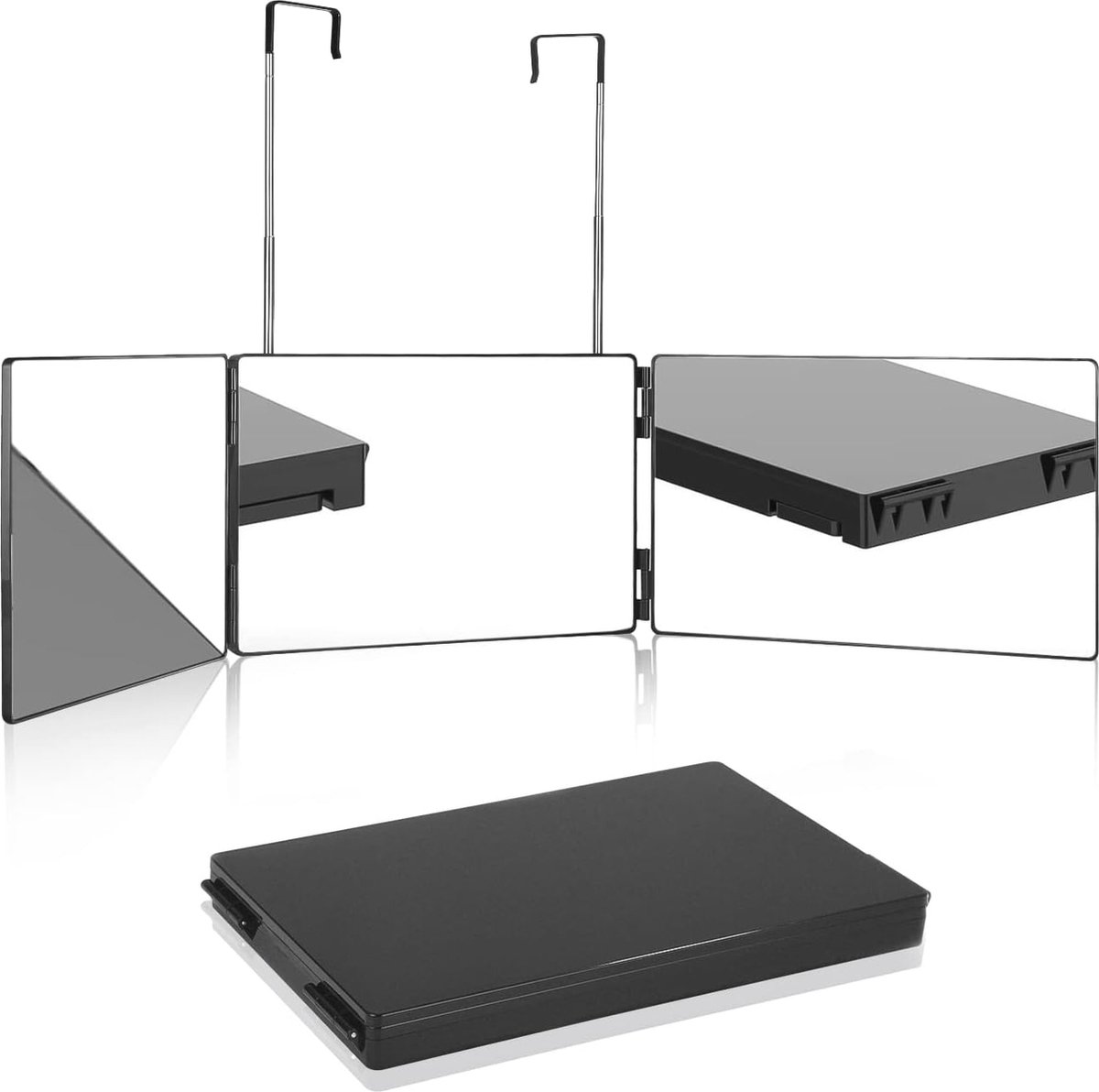 Goedkoopste 360 Graden Spiegel - Draagbare, In Hoogte Verstelbare Makeup- en Scheerspiegel met 10x Vergroting, Opvouwbaar en Praktisch