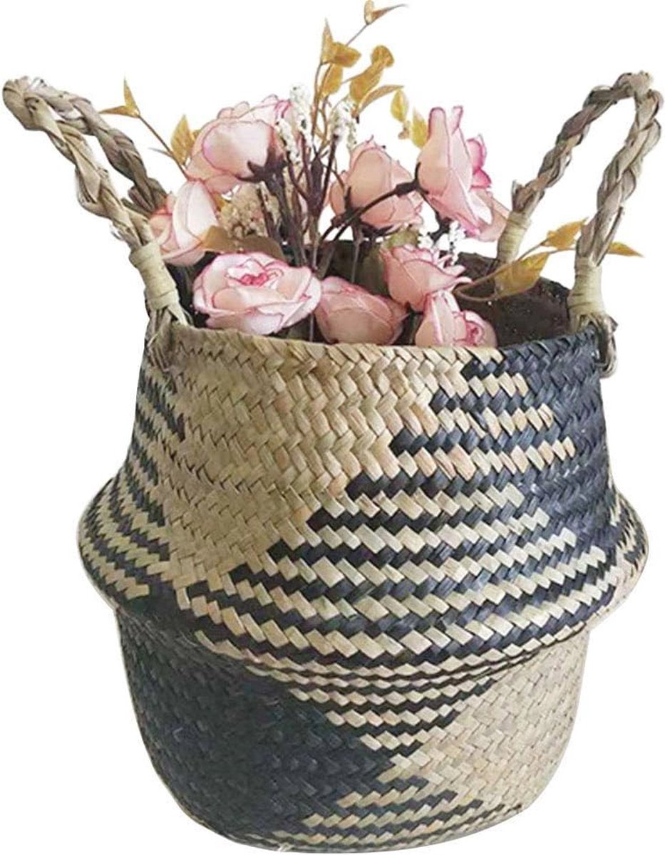 Goedkoopste Handgemaakte zeegrasmand met handvat - multifunctionele mand voor speelgoed, was of planten