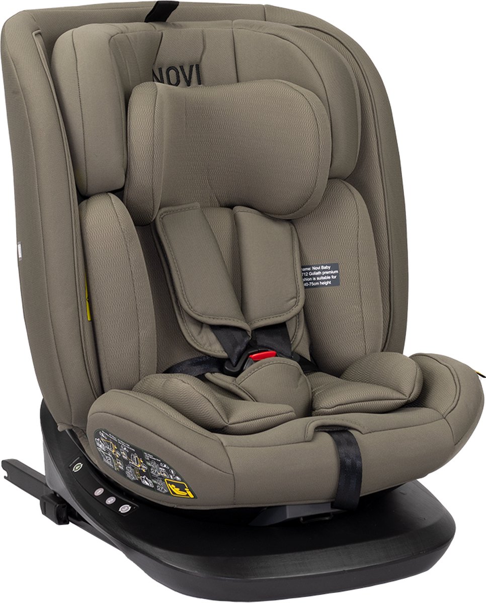 Bol.com Novi Baby® Goliath Premium Autostoel - I-Size - Draaibaar - Dark Chocolat aanbieding
