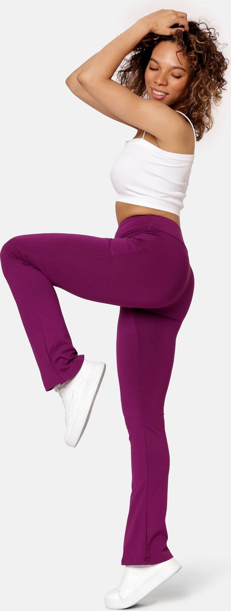 Bellivalini Dames Yogabroek - Sport - Vrijetijdsbroek - Lang - Viscose - Sportbroek - BLV-BLV50-282-YPF - Fuchsia - XS — afbeelding 5