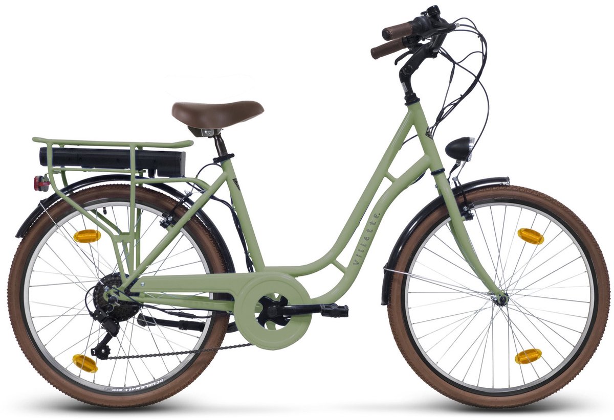 Villette Vintage retro elektrische fiets groen
