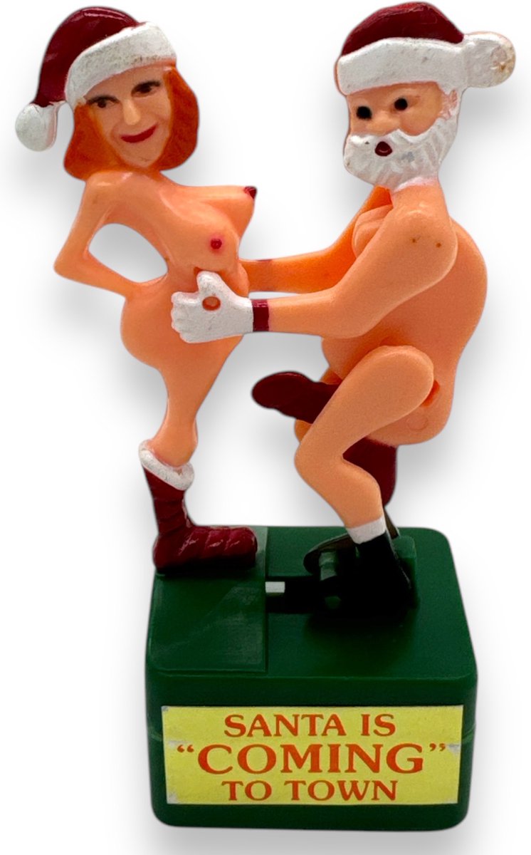 Santa Is "Coming" To Town – Hilarische Wind-Up Kerstdecoratie