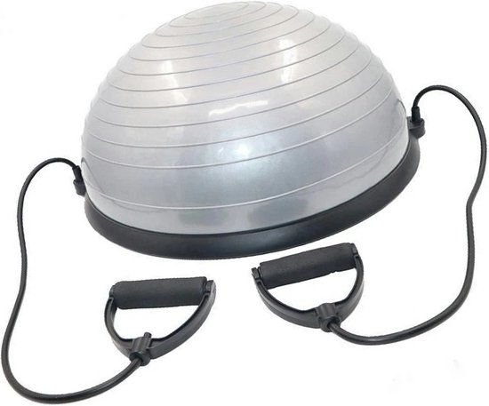 Relaxdays Pogo Ball, Kinder, bis 100 kg, Hüpfspielzeug Outdoor, Hüpfball mit Griffen, HBT: 74x39x29 cm, Fun Jumper, blau