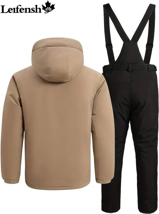 Nivard Combinaison de ski - Pantalon de ski - Veste de ski - Combinaison de ski - Sports d'hiver - Homme - 2 pièces - Kaki - Taille XL