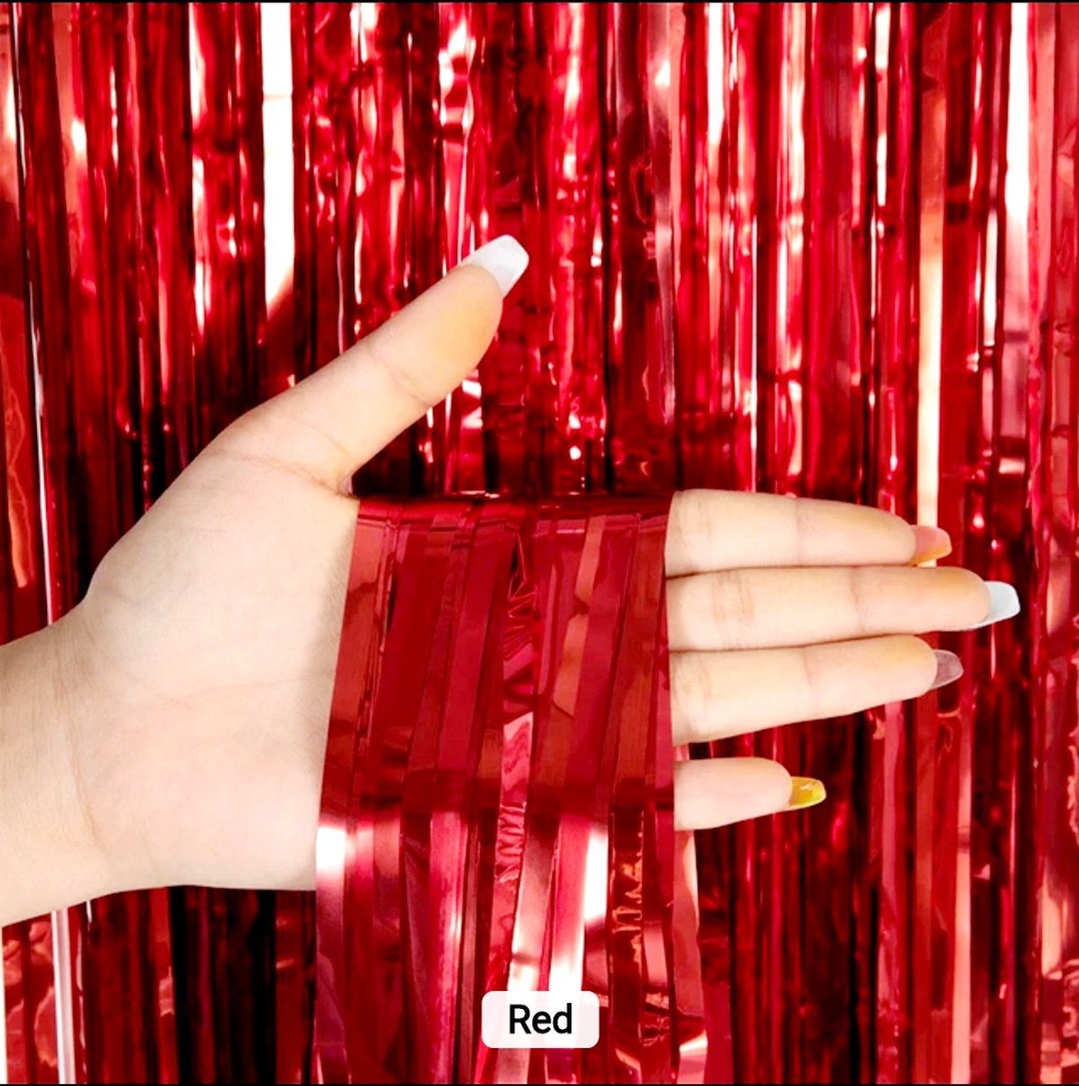 2 x Glittergordijn/ Rood/ (100x200cm x stuk)| Feestje Muur Gordijnen /Foil Fringe curtain/Foto Zone/Feest Versiering/ Deurgordijn/ Party Decoratie / Feestartikele /Kerst/ Verjaardag/ Huwelijk/ Halloween/ Moederdag/ Nieuwe Jaar/ Baby Shower/ Diwali