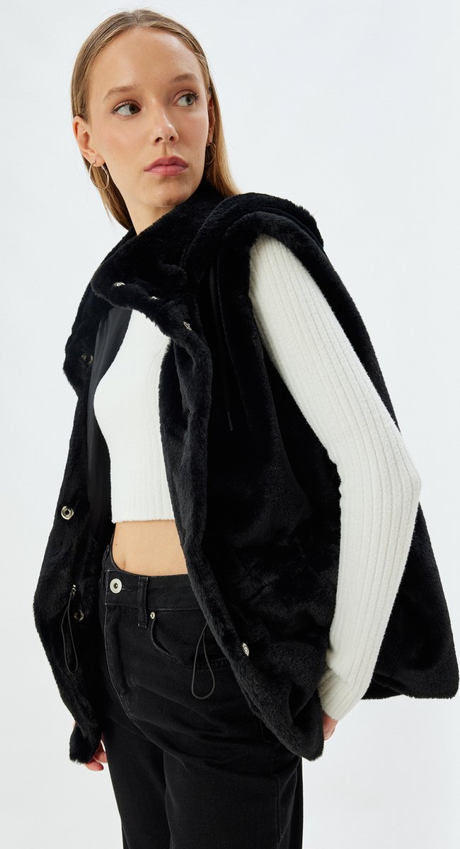 Capuchon kraag Taille met koord Funktionsweste