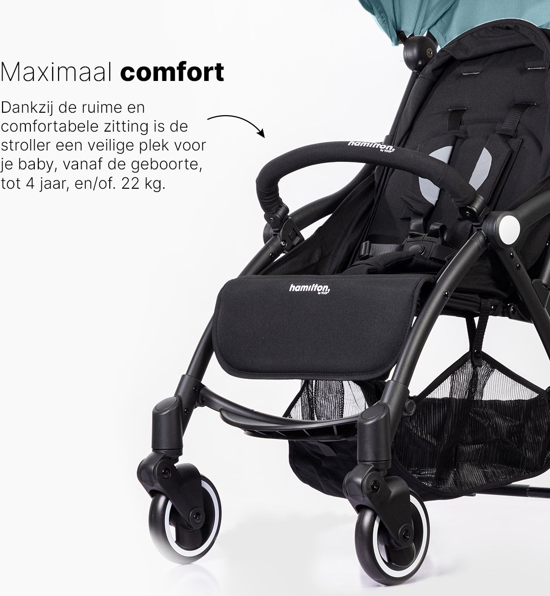 Hamilton by Yoop S1 Plus Buggy - MagicFold - Tot 22 kg - Compacte Wandelwagen - Inklapbare Plooibuggy - Reisbuggy - Lake Blue – foto 3