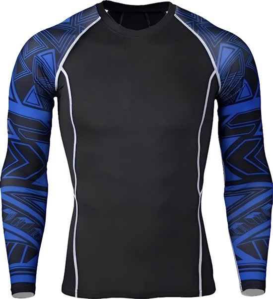 WoYoW® - Set de Vêtements thermiques d'hiver pour hommes - Sous-vêtements thermiques 4 pièces - Homme - Compression - Séchage rapide - Respirant - Printemps/Été/Automne/Hiver - Taille XXL - Grijs/ Blauw