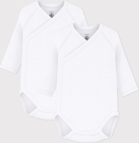 Petit Bateau Setje met 2 effen katoenen rompertjes