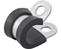 ProPlus Kabelklem - 10 mm - Rubberbescherming - Roestvrij Staal - 6,5 mm Schroefgat