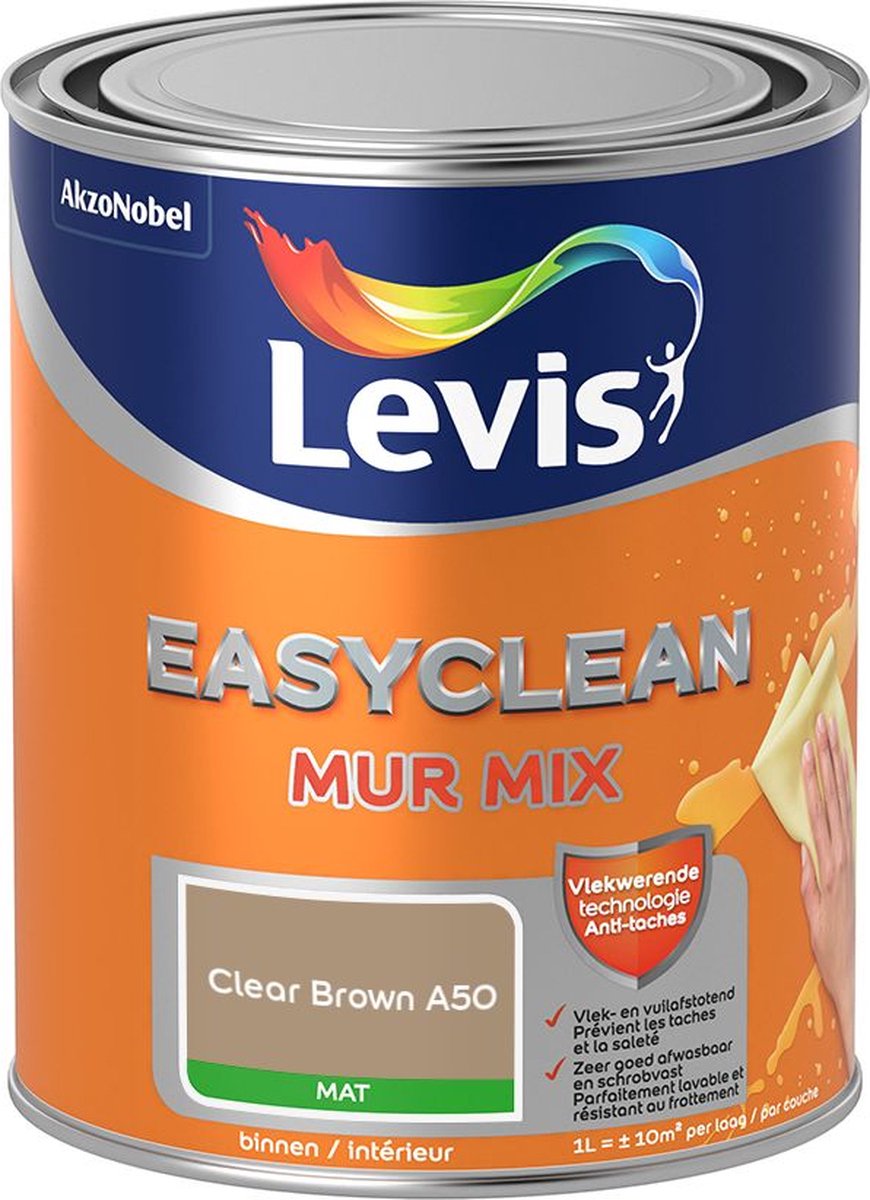 Levis - Easyclean Mur Mat Mix - Clear Brown A50 - Mengverf - 1 L