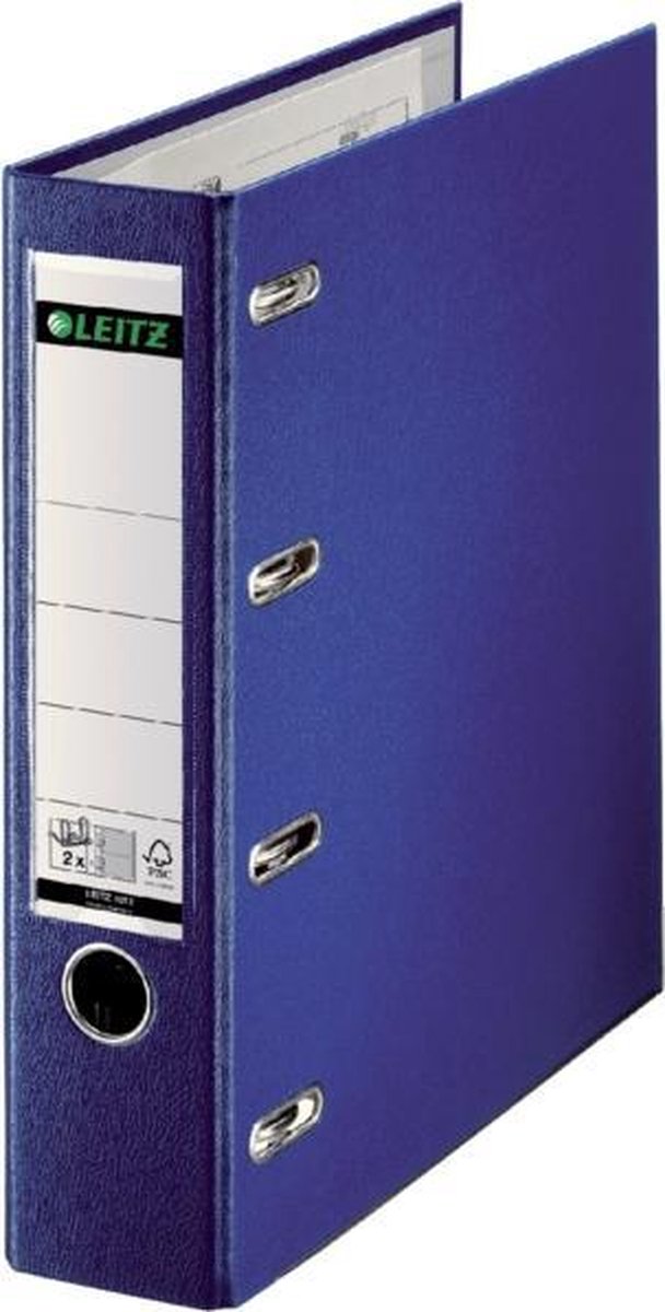 Leitz Giro-Bank Kunststof Ordner - Capaciteit van 2 x 500 A5-Vel - Blauw |  bol.com
