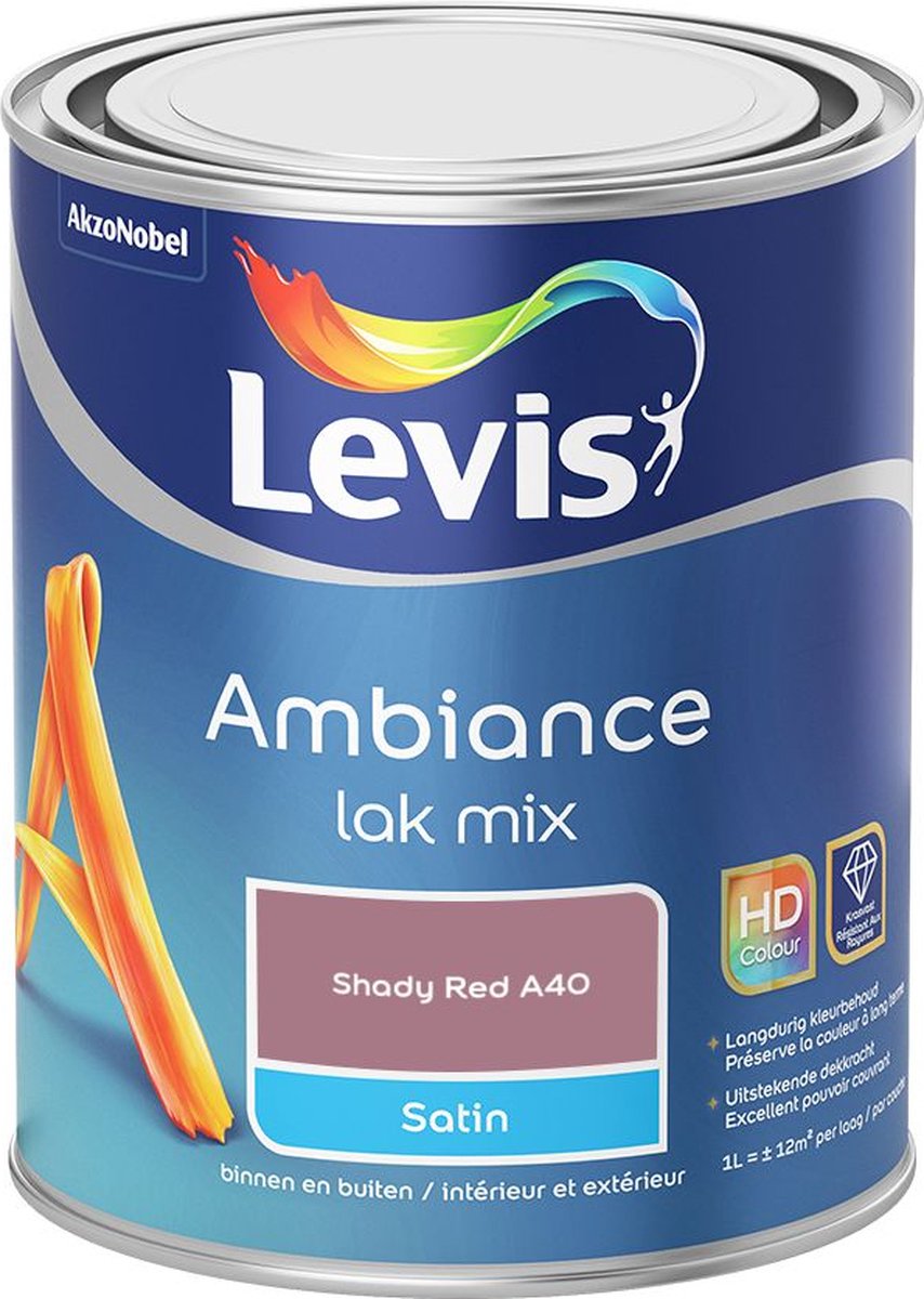Levis - Ambiance Lak Satin Mix - Shady Red A40 - Mengverf - 1 L